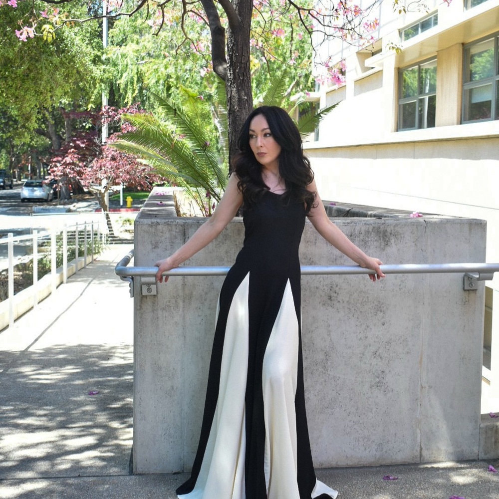 JJs House Black and White Evening Dress
